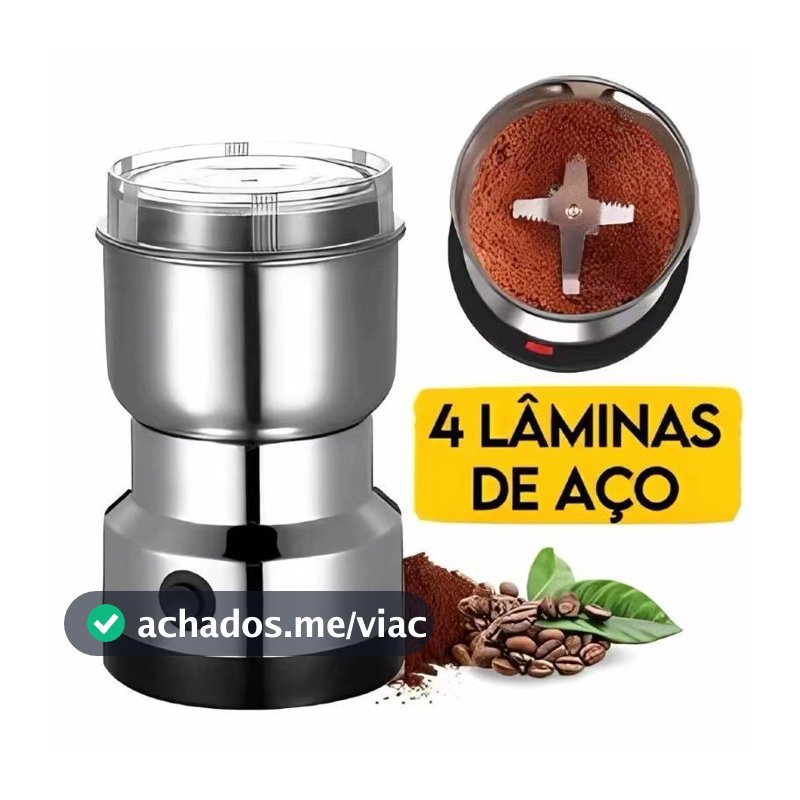 Moedor de especiarias elétrico 110V/220V, com 4 lâminas de aço inoxidável, para uso doméstico.