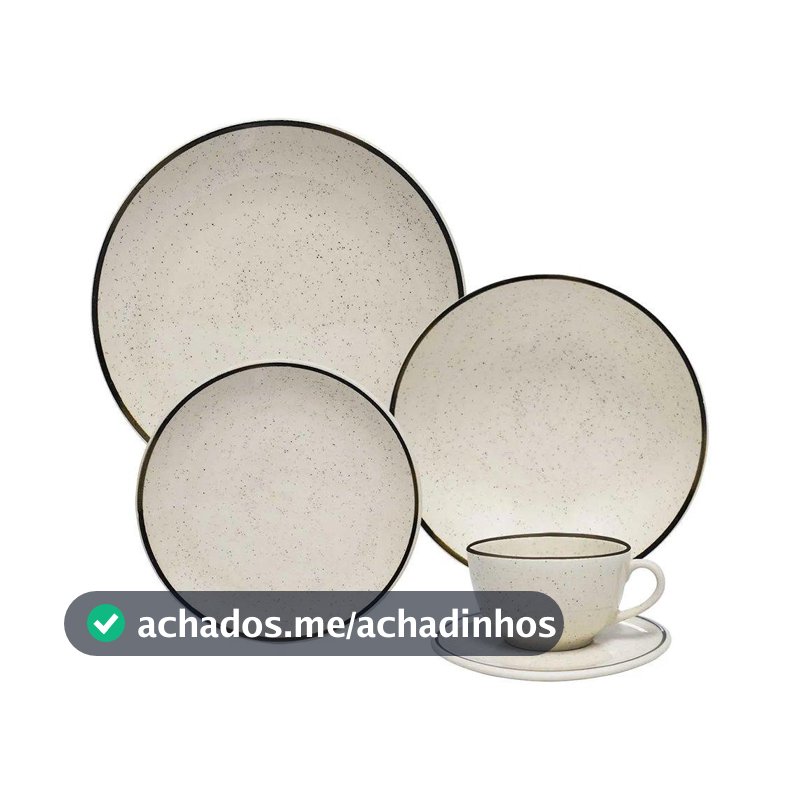 Aparelho de Jantar/Chá Oxford Brisa - Cerâmica, 20 Peças, Bege