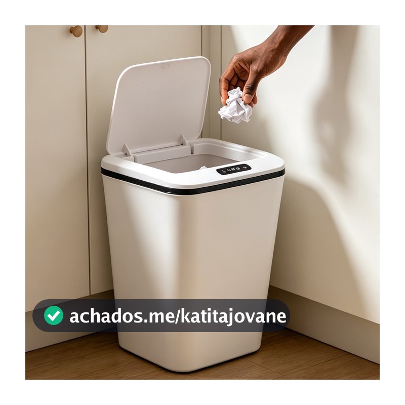 Lixeira com Sensor Automático 16L Recarregável Abertura Inteligente para Cozinha Banheiro Quarto Escritório