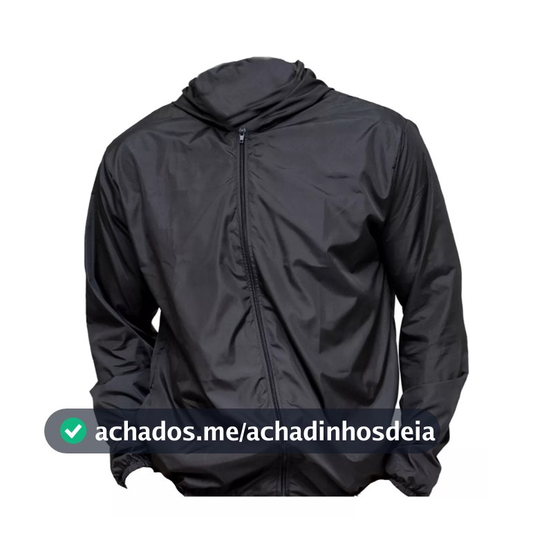 Corta Vento Jaqueta Masculino Lisa com Capuz e Bolso e ziper