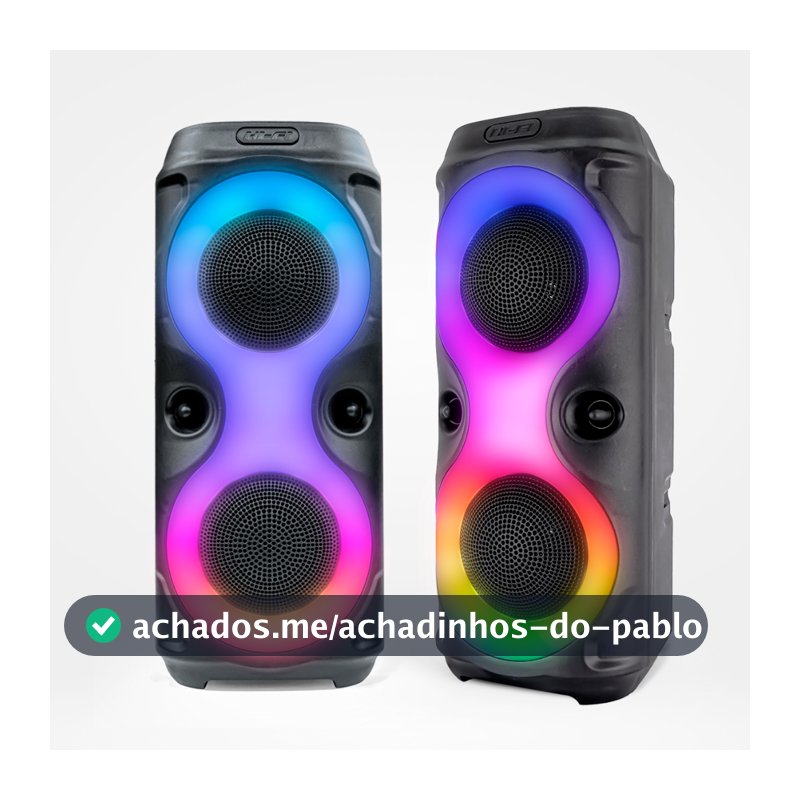 Caixa de som Bluetooth Com Led RGB Portátil USB FM TWS