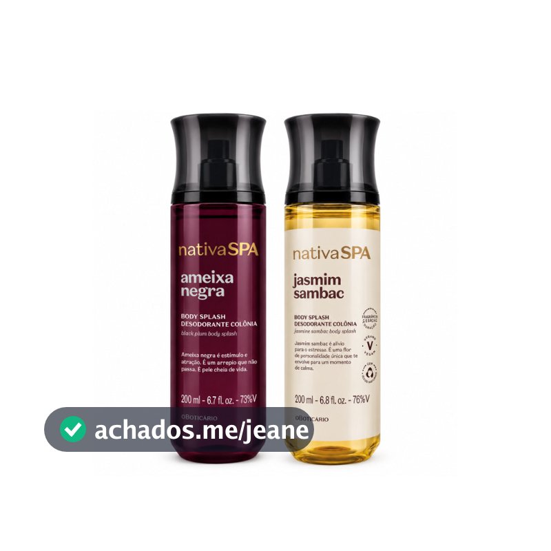 Kit Duplo Body Splash Nativa SPA – Ameixa Negra e Jasmim Sambac – 2x200ml
