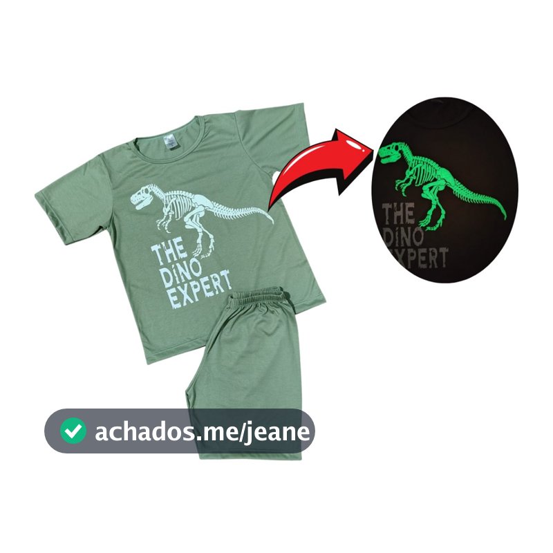 Pijama de Verão Juvenil e Infantil Menino Masculino e Menina Feminina que Brilha no Escuro tamanho 1 ao 16