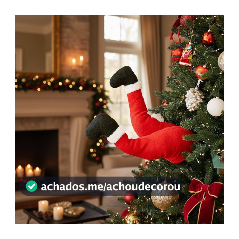 Enfeite Decoração Natal Pernas Papai Noel Festas