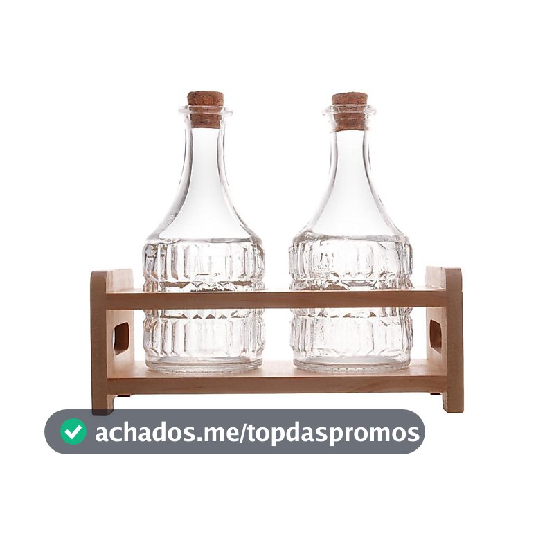 2 Garrafas para Azeite Lyor de Vidro com Tampa e Suporte