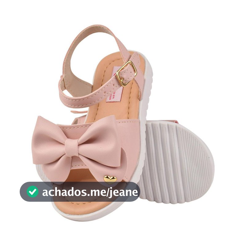 Sandália Infantil Menina Casual Luxo Com Laço Coração Super Confortável Qualidade 20 ao 27 Promoção