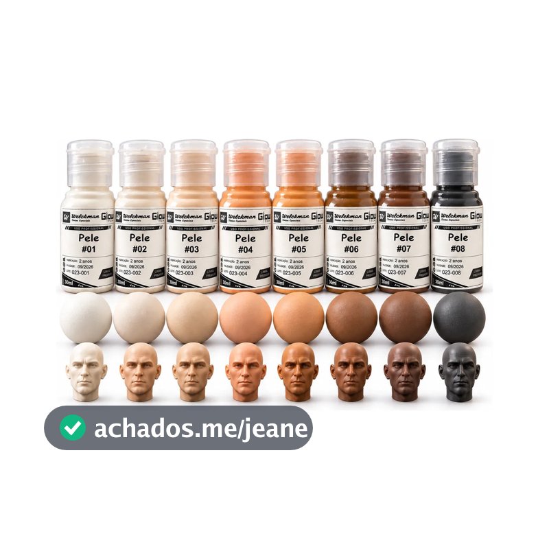 Kit 8 Tintas Tons De Pele 30ml Cada Para Action Figures Acrí