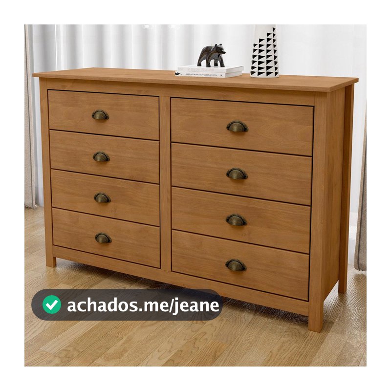 Cômoda Para Quarto 125cm Com 8 Gavetas Lázio Freijó F07     - Mpozenato