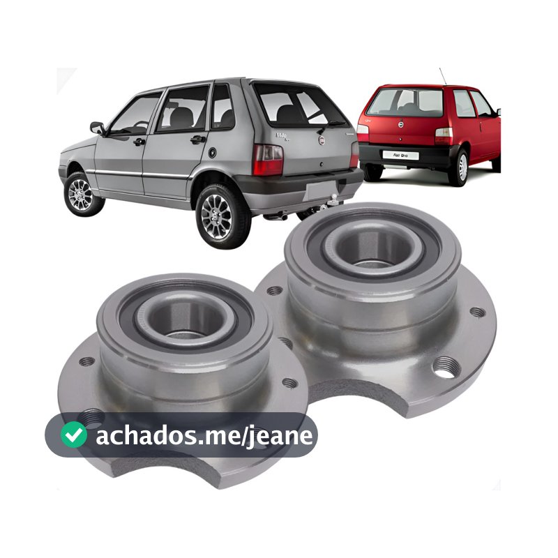 Par Cubo Roda 4 Furos Traseiro Esquerdo Com Rolamento Fiat Uno Mille 1984 A 2013