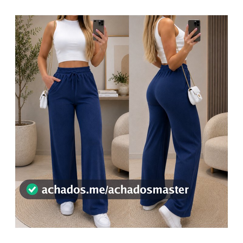 Calça Feminina Lanzinha Cintura Alta com Bolso Inverno