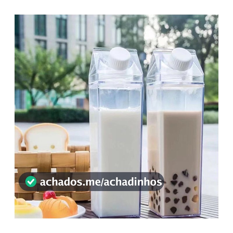 Garrafa De Água Suco em Formato Caixa Leite Transparente Portátil estilo Pack 1000ML / 500ML