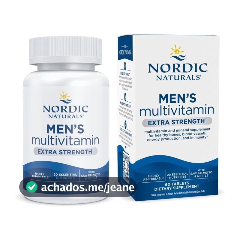 Nordic Naturals Multivitamínico Masculino de Ação Reforçada - 60 Comprimidos - Multivitamínico para Homens - 60 Comprimi