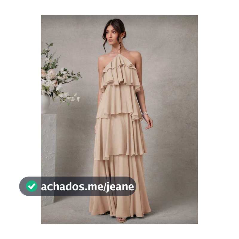 Vestido Elegante e Romântico de Convidado de Casamento Longo Maxi de Chiffon com Detalhe Franzido e Decote Halter Sólido