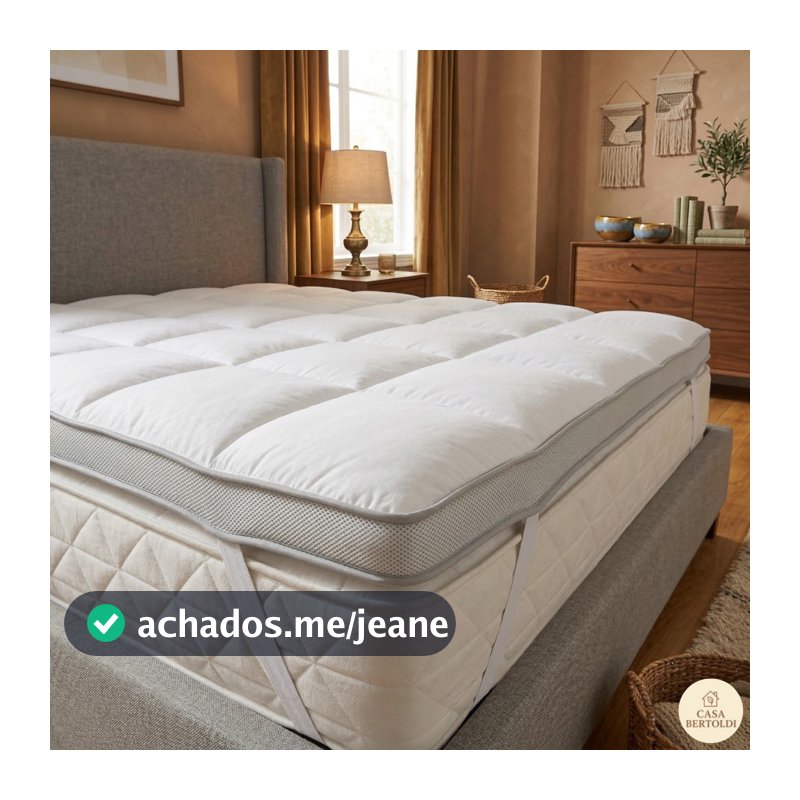 Pillow Top Cama Colchão Solteiro Casal Queen King La Plume Plus 6cm Elástico Branco Macio Grosso