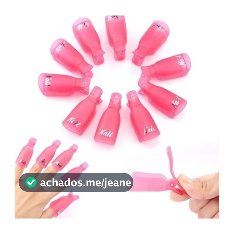 Kit 10 Dedeira Para Unhas Remoção De Gel Acrigel Fibra Clip