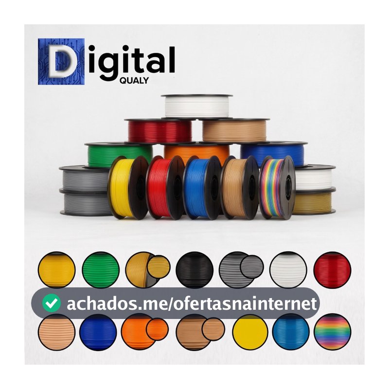 Filamento PLA 1kg Digital Qualy 1.75mm Para Impressora 3D Alta Precisão - Várias Cores