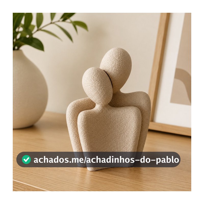 Escultura Casal Abraço Minimalista – Amor, União e Elegância