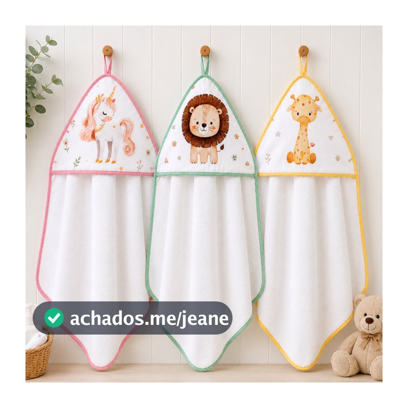 Toalha de Banho Bebê com Capuz Macia Absorvente Felpuda Menino Menina Enxoval