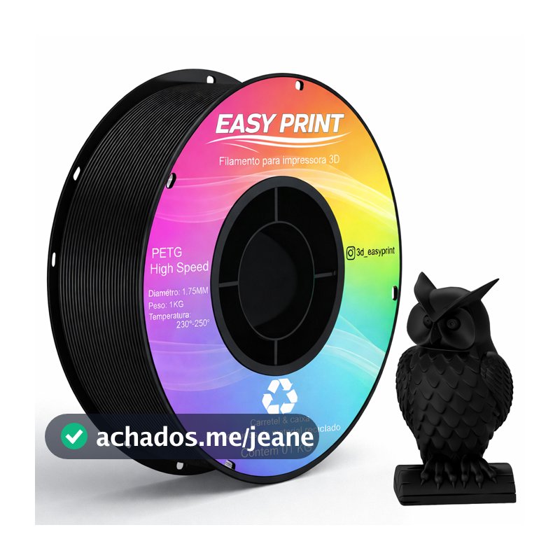 Filamento Petg 1,75MM Para Impressão 3d Rolo 1kg Easy Print 3d Premium Resistente Compatível AMS