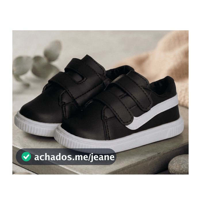 Tenis Infantil Masculino Unissex Preto Macio