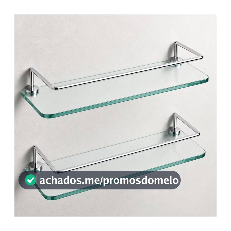 Kit 2 Porta Shampoo Suporte Vidro Banheiro Lavabo