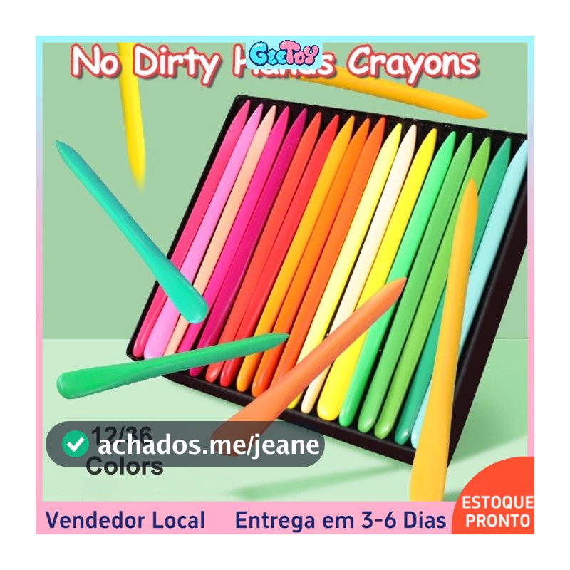 12/36 Cores Lápis de Cera de Plástico para Pintura, Seguro e Não Tóxico, Não Suja as Mãos, Kit para Desenho