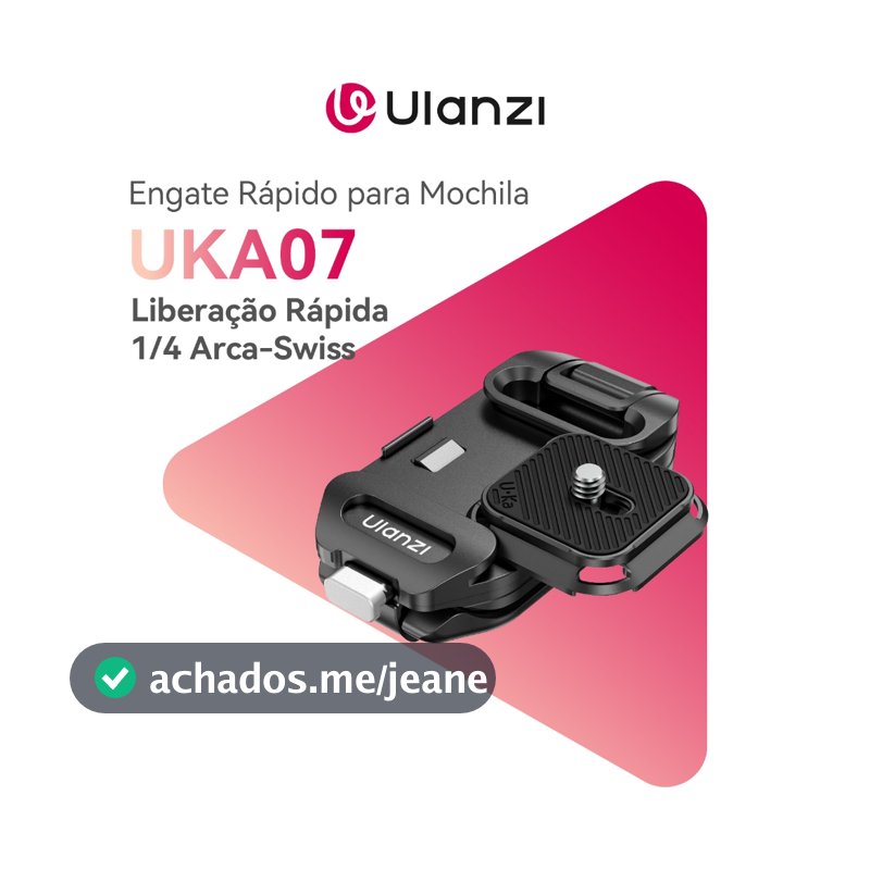 ULANZI UKA07 Engate Rápido para Alça de Mochila – Suporte para DSLR, Mirrorless e Action Cam