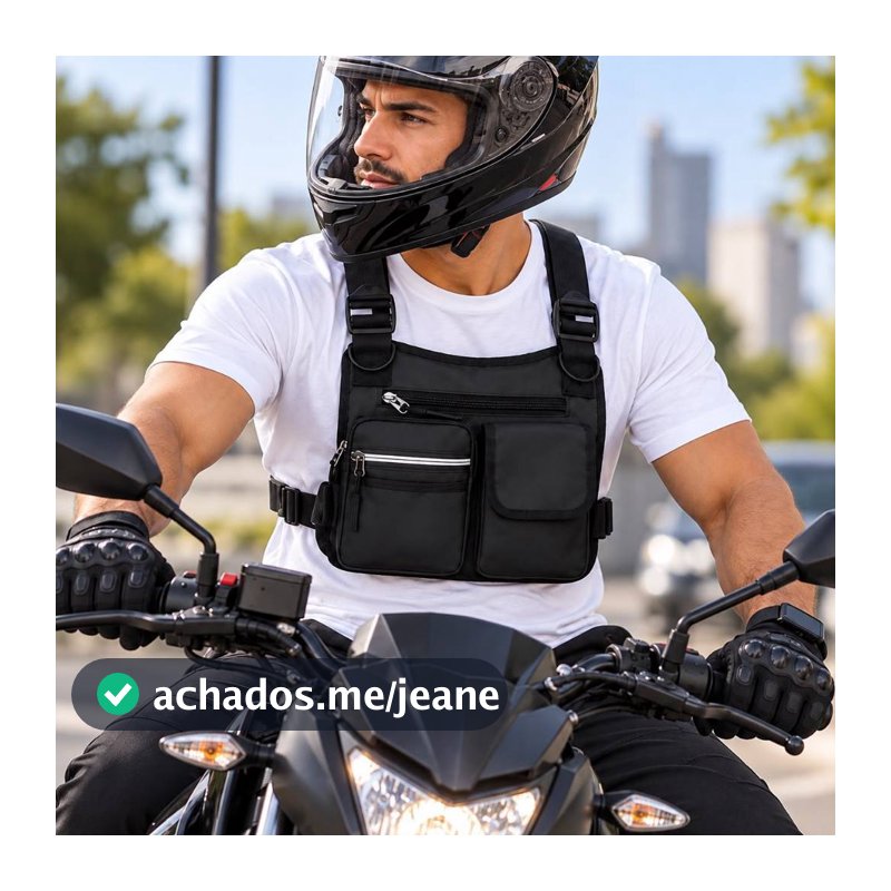 Mochila Pochete Tática Masculina Impermeável Colete de Peito Versátil para Atividades ao Ar Livre