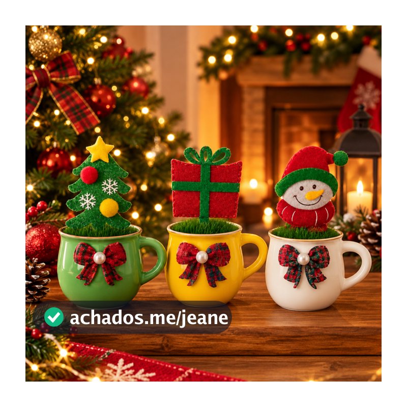 Enfeite Caneca De Decoração Para Natal Cerâmica