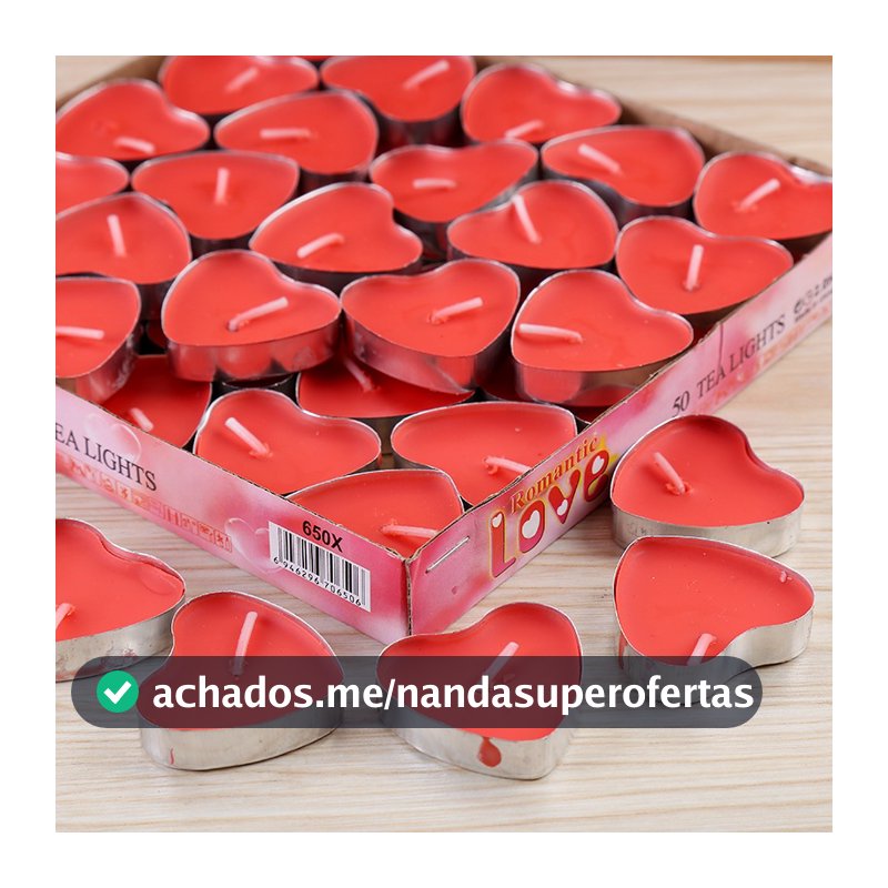 Kit 50 Velas Rechaud Coração Flutuante Decorativa Vela Namorados Decoração Casamento