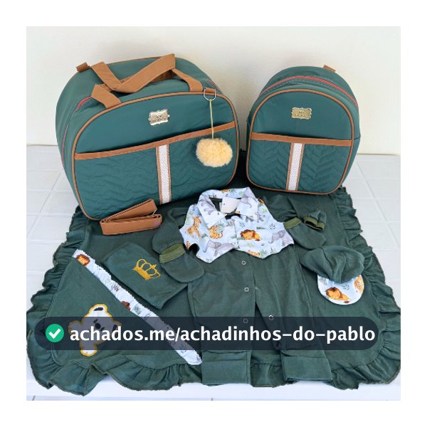 Kit Bolsa Mala Maternidade com Saída Maternidade e Manta de Bebê
