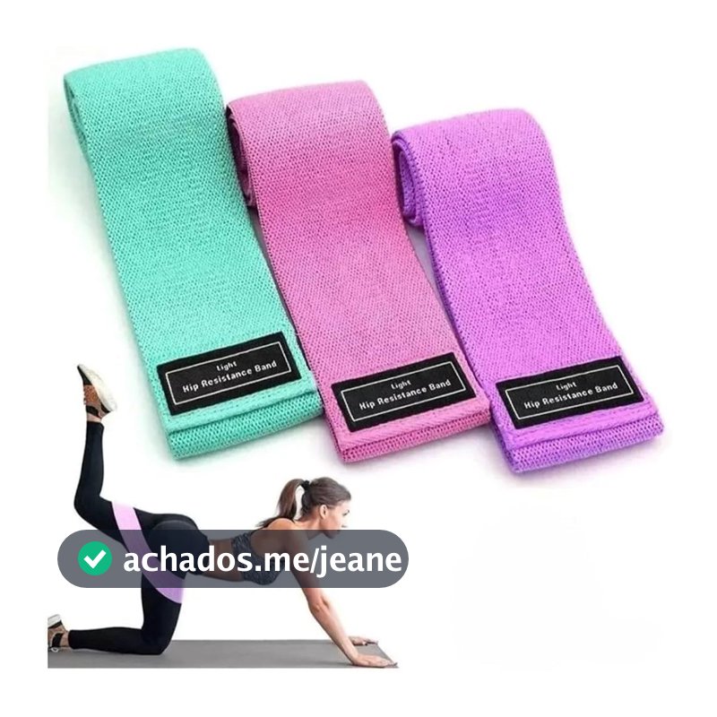 Kit 3 Faixas Elásticas De Exercício Hip Resistance Bands Para Malhar em Casa