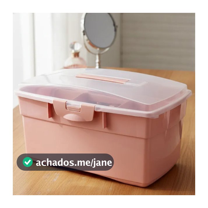 Maleta De Manicure Utensilio De Casa Rosa Reforcada E Grande