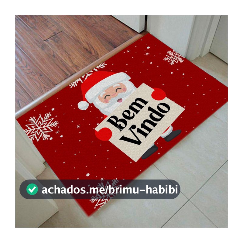 Tapete Capacho Natalino Antiderrapante | Decoração de Entrada Natal