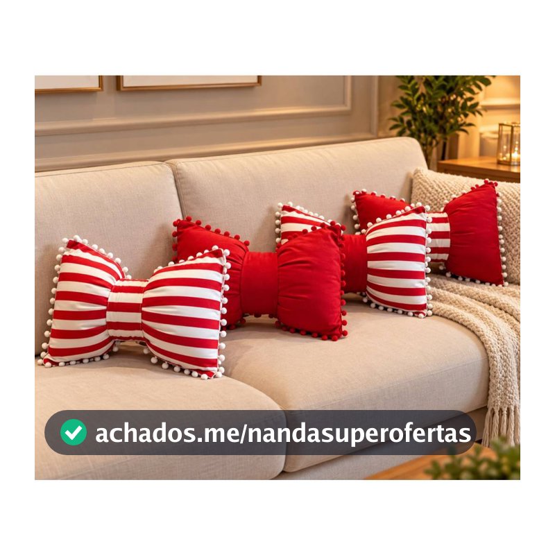 Kit Almofadas Natal Laço Retangular Lindas Para Decoração Natal