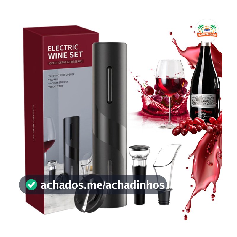 Abridor De Vinho Elétrico Automático Saca Rolha A Pilha Utilidade Doméstica Presente