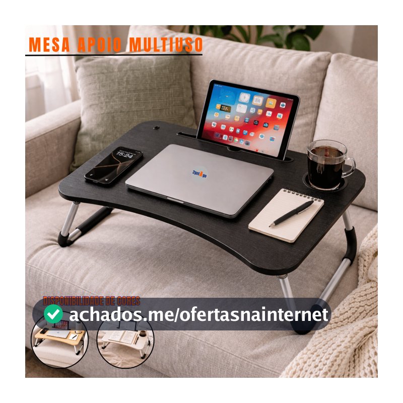 Mesa Dobrável Notebook Retrátil Home Office Apoio Cama Sofá Trabalho Café