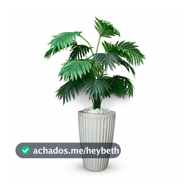 Planta Artificial Palmeira com Vaso 15 Folhas  Polietileno Cone Romano