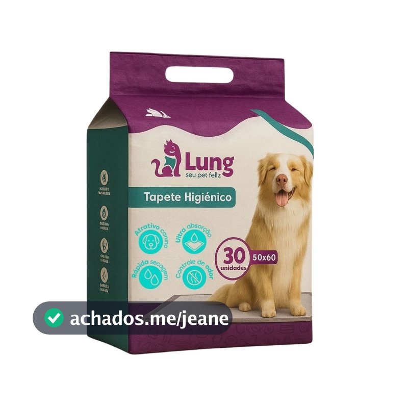 Tapete Higiênico 50x60cm 30 Unidades p/ Cachorro Roedor Pet Absorvente Fita Colante Envio Imediato