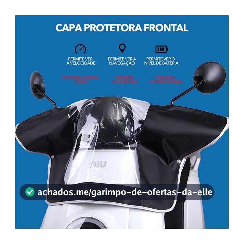 Capa Protetora para Painel de Moto Scooter Impermeável Contra Chuva Sol e Poeira com Visor Transparente