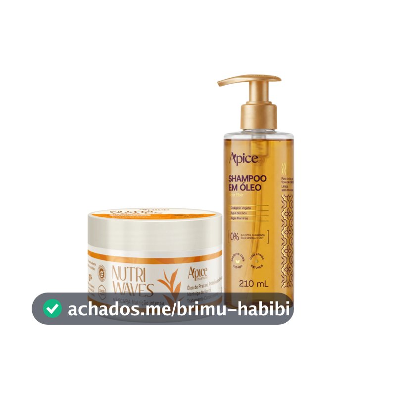 Kit Shampoo em Óleo 210ml + Máscara Nutri Waves 300g  Apice