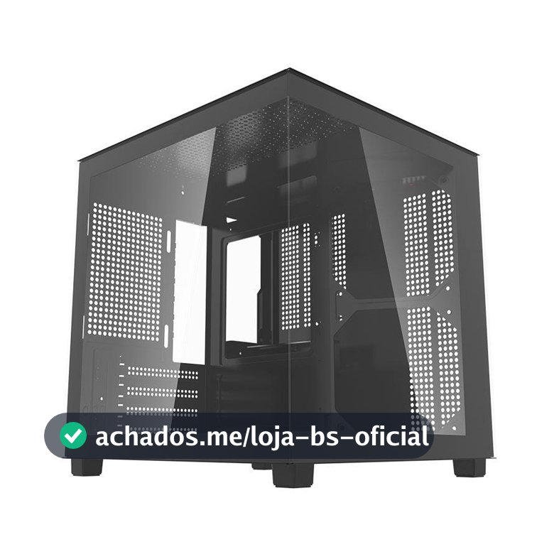 Gabinete Gamer Aquário Aigo Apollo A275, Mini-Tower, Lateral de Vidro, Preto, AC-A275-B-HQ1