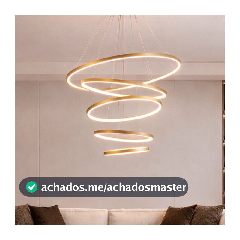 Luminaria Pendente Led Lura 60W 100W ou 140W Seleção de temperatura Quente/Neutro/Frio Dourado ou Preto Alut By Avant