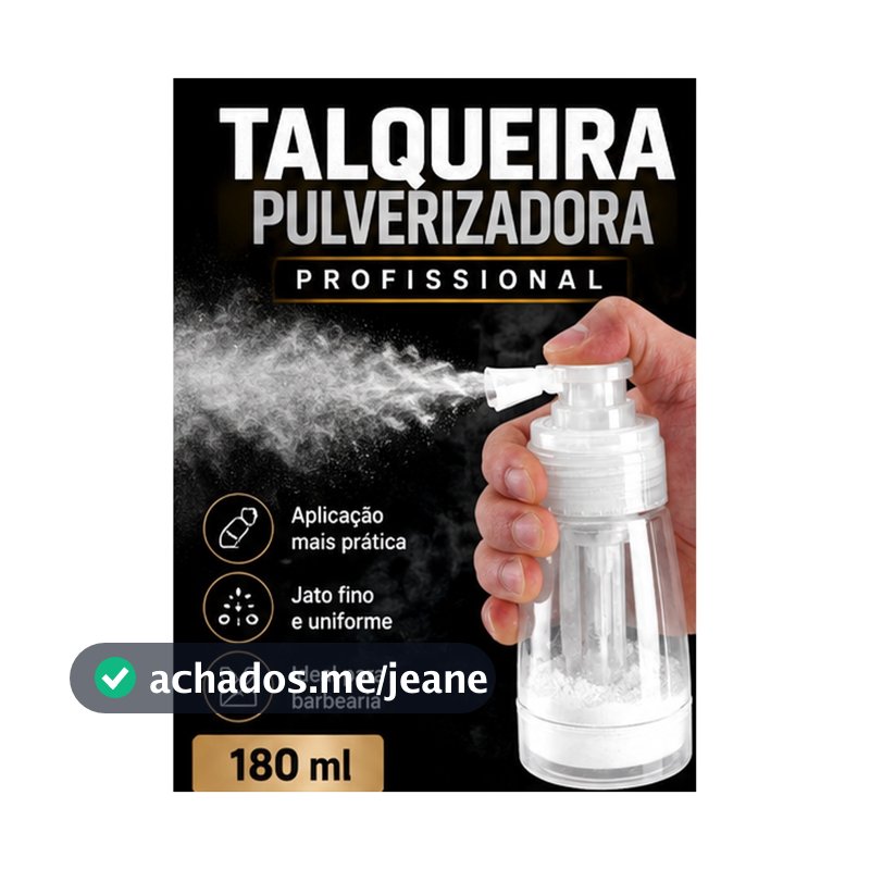 Talqueira Pulverizadora Profissional 180ml Para Barbeiro Talco