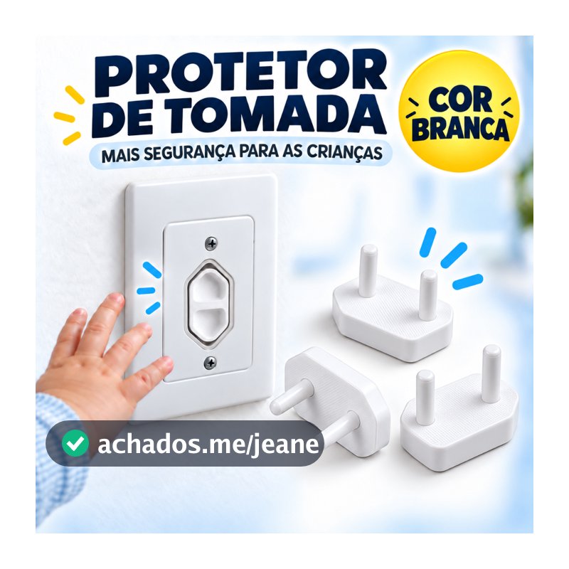 Protetor de Tomada Infantil para Bebê e Criança | Kits 4 a 24 Unidades | 3 Cores