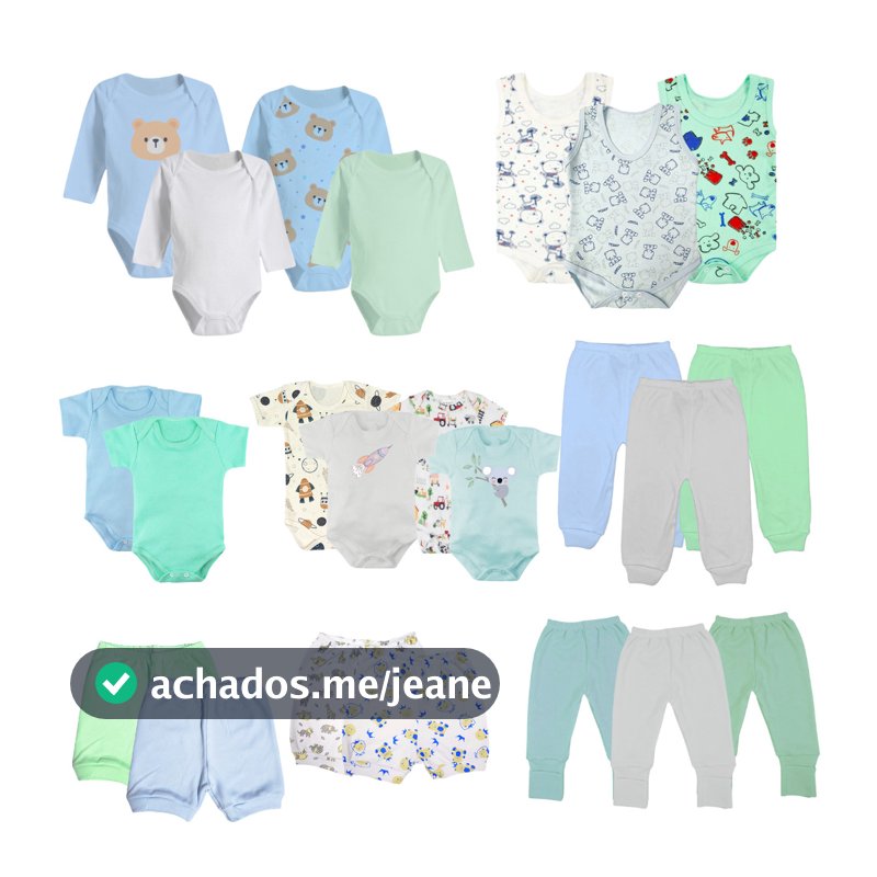 Kit 23 Pçs Enxoval Roupa Bebê Meia Estação Menino Menina