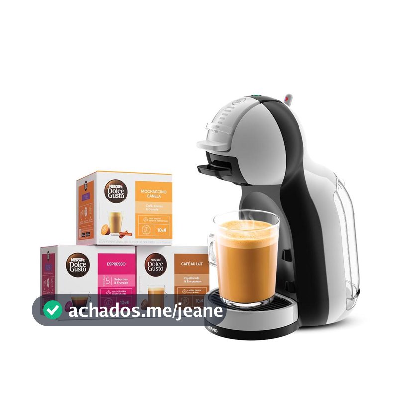 Kit Cafeteira Dolce Gusto Mini Me Cinza e Preta + 30 cápsulas