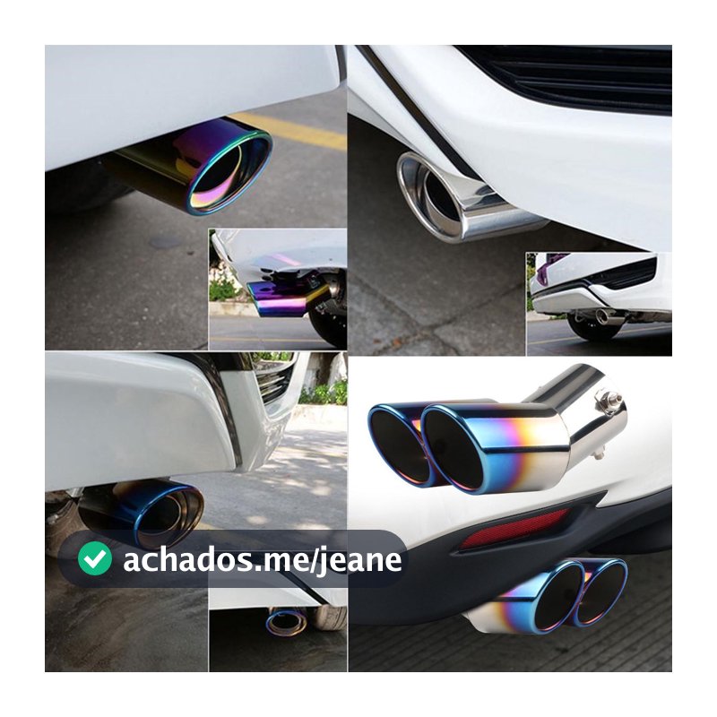 Universal Burned Tip Reto Bisel Saída Dupla Ponta Escapamento Carro Aço Inoxidável Slant Laminado Borda Auto Silenciador