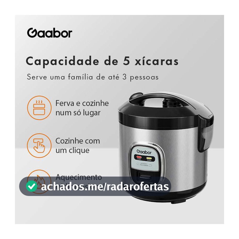 Gaabor Panela Elétrica de Arroz 2 em 1 1L com Cestinha de Vapor Cozinha Antiaderente  RC-20M01A