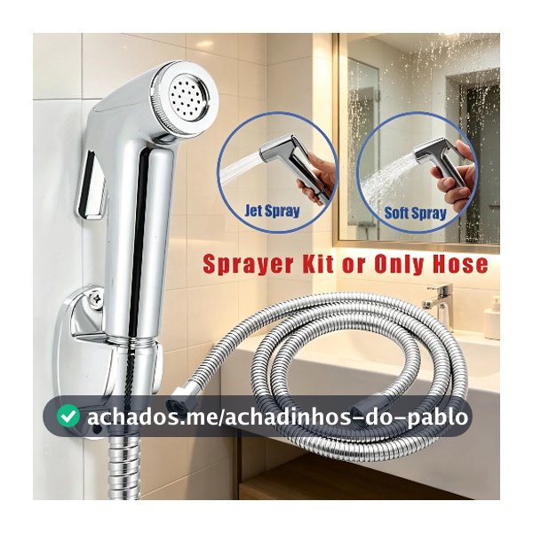 Ducha Higiênica Para Banheiro Completa Luxo  Inox  1,2m Chuveirinho Privada